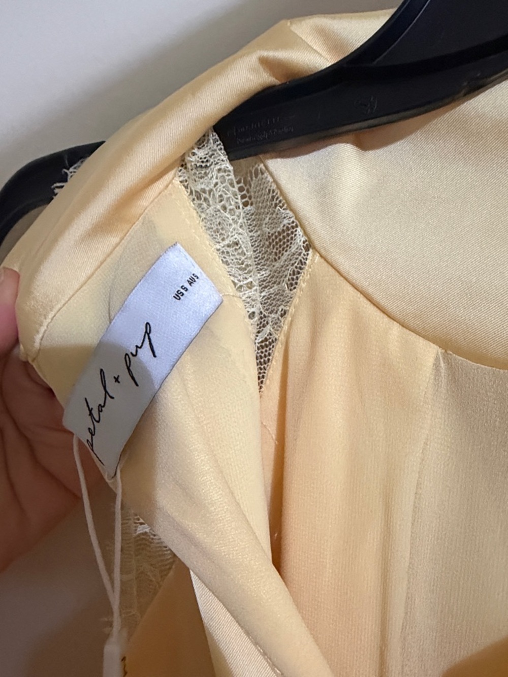 Petal & Pup Pale Yellow Satin Midi Dress - Picture 9 of 10